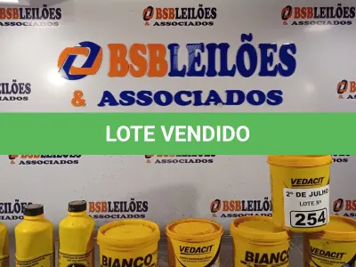 LOTE 254 - 02 BALDES DE ADESIVO BIANCO, 02 BALDES DE PRIMER ASFÁLTICO A BASE D’AGUA, 01 BALDE DE ADITIVO IMPERMEABILIZANTE E 03 FRASCOS DE CONVERTEDOR DE FERRUGEM EM BASE PARA PINTURA TF7. (NO ESTADO, LEILÃO NÃO TEM GARANTIA E NEM DEVOLUÇÃO, SUJEITO A POSSÍVEIS AVARIAS VISÍVEIS/OCULTAS E/OU AUSÊNCIA DE COMPONENTES).