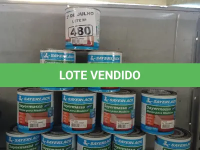 LOTE 480 - 12 LATAS DE MASSA PARA MADEIRA CORES DIVERSAS. (NO ESTADO, LEILÃO NÃO TEM GARANTIA E NEM DEVOLUÇÃO, SUJEITO A POSSÍVEIS AVARIAS VISÍVEIS/OCULTAS E/OU AUSÊNCIA DE COMPONENTES).