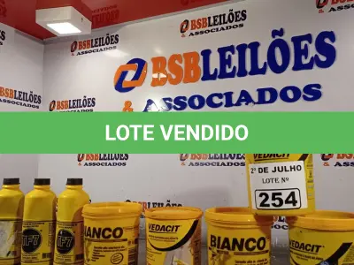 LOTE 254 - 02 BALDES DE ADESIVO BIANCO, 02 BALDES DE PRIMER ASFÁLTICO A BASE D’AGUA, 01 BALDE DE ADITIVO IMPERMEABILIZANTE E 03 FRASCOS DE CONVERTEDOR DE FERRUGEM EM BASE PARA PINTURA TF7. (NO ESTADO, LEILÃO NÃO TEM GARANTIA E NEM DEVOLUÇÃO, SUJEITO A POSSÍVEIS AVARIAS VISÍVEIS/OCULTAS E/OU AUSÊNCIA DE COMPONENTES).