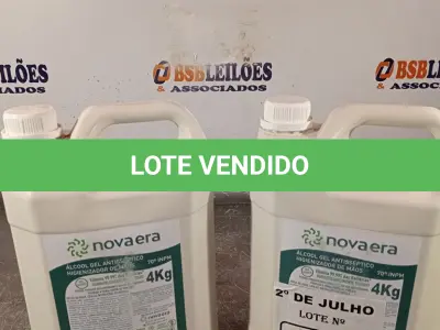 LOTE 447 - 02 GALÕES DE ÁLCOOL EM GEL ANTISSÉPTICO HIGIENIZADOR DE MÃOS 70% 4KG CADA. (NO ESTADO, LEILÃO NÃO TEM GARANTIA E NEM DEVOLUÇÃO, SUJEITO A POSSÍVEIS AVARIAS VISÍVEIS/OCULTAS E/OU AUSÊNCIA DE COMPONENTES).