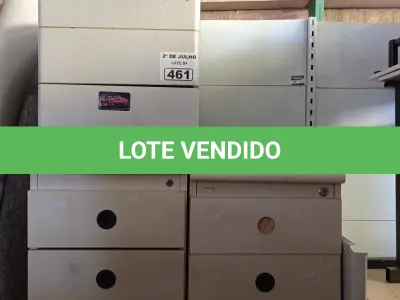 LOTE 461 - 05 GAVETEIROS COM 03 GAVETAS. (NO ESTADO, LEILÃO NÃO TEM GARANTIA E NEM DEVOLUÇÃO, SUJEITO A POSSÍVEIS AVARIAS VISÍVEIS/OCULTAS E/OU AUSÊNCIA DE COMPONENTES).
