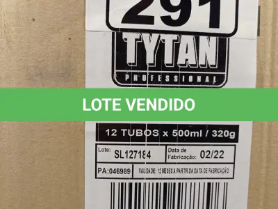 LOTE 291 - 12 LATAS DE ESPUMA DE PU MULTIUSO TYTAN. (NO ESTADO, LEILÃO NÃO TEM GARANTIA E NEM DEVOLUÇÃO, SUJEITO A POSSÍVEIS AVARIAS VISÍVEIS/OCULTAS E/OU AUSÊNCIA DE COMPONENTES).
