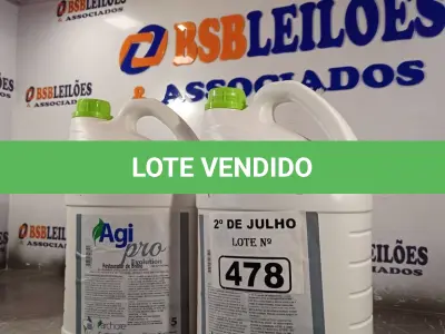 LOTE 478 - 10 LITROS DE AGI PRO EVOLUTION RESTAURADOR DE BRILHO. (NO ESTADO, LEILÃO NÃO TEM GARANTIA E NEM DEVOLUÇÃO, SUJEITO A POSSÍVEIS AVARIAS VISÍVEIS/OCULTAS E/OU AUSÊNCIA DE COMPONENTES).