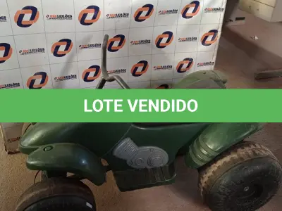 LOTE 319 - 01 QUADRICICLO INFANTIL 12V COM 02 MOTORES. (NO ESTADO, LEILÃO NÃO TEM GARANTIA E NEM DEVOLUÇÃO, SUJEITO A POSSÍVEIS AVARIAS VISÍVEIS/OCULTAS E/OU AUSÊNCIA DE COMPONENTES).