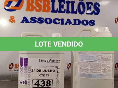 LOTE 438 - 01 GALÃO DE LIMPA ALUMÍNIO E 01 GALÃO DE CLEAN UP FOOD, DETERGENTE ALCALINO PARA MÁQUINAS DE LAVAR LOUÇAS E TALHERES. (NO ESTADO, LEILÃO NÃO TEM GARANTIA E NEM DEVOLUÇÃO, SUJEITO A POSSÍVEIS AVARIAS VISÍVEIS/OCULTAS E/OU AUSÊNCIA DE COMPONENTES).