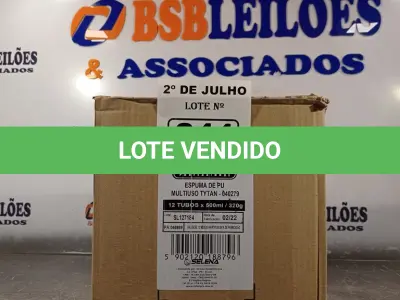 LOTE 244 - 12 LATAS DE ESPUMA DE PU MULTIUSO TYTAN. (NO ESTADO, LEILÃO NÃO TEM GARANTIA E NEM DEVOLUÇÃO, SUJEITO A POSSÍVEIS AVARIAS VISÍVEIS/OCULTAS E/OU AUSÊNCIA DE COMPONENTES).