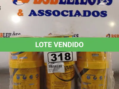 LOTE 318 - 06 LATAS DE ADESIVO ESTRUTURAL DE BASE EPÓXI MEDIA FLUIDEZ COMPONENTES A+B. (NO ESTADO, LEILÃO NÃO TEM GARANTIA E NEM DEVOLUÇÃO, SUJEITO A POSSÍVEIS AVARIAS VISÍVEIS/OCULTAS E/OU AUSÊNCIA DE COMPONENTES).