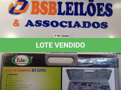 LOTE 003 - 01 JOGO DE SOQUETES SET 52 PEÇAS. (NO ESTADO, LEILÃO NÃO TEM GARANTIA E NEM DEVOLUÇÃO, SUJEITO A POSSÍVEIS AVARIAS VISÍVEIS/OCULTAS E/OU AUSÊNCIA DE COMPONENTES).