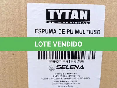 LOTE 326 - 12 LATAS DE ESPUMA DE PU MULTIUSO TYTAN. (NO ESTADO, LEILÃO NÃO TEM GARANTIA E NEM DEVOLUÇÃO, SUJEITO A POSSÍVEIS AVARIAS VISÍVEIS/OCULTAS E/OU AUSÊNCIA DE COMPONENTES).