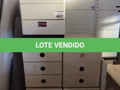 LOTE 461 - 05 GAVETEIROS COM 03 GAVETAS. (NO ESTADO, LEILÃO NÃO TEM GARANTIA E NEM DEVOLUÇÃO, SUJEITO A POSSÍVEIS AVARIAS VISÍVEIS/OCULTAS E/OU AUSÊNCIA DE COMPONENTES).