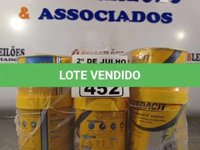LOTE 452 - 06 LATAS DE ADESIVO ESTRUTURAL DE BASE EPÓXI MEDIA FLUIDEZ COMPONENTES A+B. (NO ESTADO, LEILÃO NÃO TEM GARANTIA E NEM DEVOLUÇÃO, SUJEITO A POSSÍVEIS AVARIAS VISÍVEIS/OCULTAS E/OU AUSÊNCIA DE COMPONENTES).