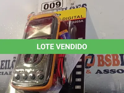 LOTE 009 - 01 MULTÍMETRO DIGITAL. (NO ESTADO, LEILÃO NÃO TEM GARANTIA E NEM DEVOLUÇÃO, SUJEITO A POSSÍVEIS AVARIAS VISÍVEIS/OCULTAS E/OU AUSÊNCIA DE COMPONENTES).