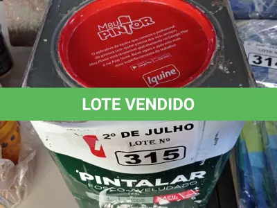 LOTE 315 - 01 LATA DE TINTA IQUINE PINTALAR FOSCO-AVELUDADO INTERIORES 18L NA COR BRANCO GELO. (NO ESTADO, LEILÃO NÃO TEM GARANTIA E NEM DEVOLUÇÃO, SUJEITO A POSSÍVEIS AVARIAS VISÍVEIS/OCULTAS E/OU AUSÊNCIA DE COMPONENTES).