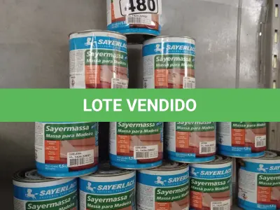 LOTE 480 - 12 LATAS DE MASSA PARA MADEIRA CORES DIVERSAS. (NO ESTADO, LEILÃO NÃO TEM GARANTIA E NEM DEVOLUÇÃO, SUJEITO A POSSÍVEIS AVARIAS VISÍVEIS/OCULTAS E/OU AUSÊNCIA DE COMPONENTES).