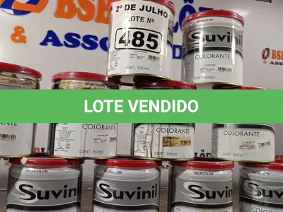 LOTE 485 - 10 LATAS DE COLORANTE SUVINIL 900ML. (NO ESTADO, LEILÃO NÃO TEM GARANTIA E NEM DEVOLUÇÃO, SUJEITO A POSSÍVEIS AVARIAS VISÍVEIS/OCULTAS E/OU AUSÊNCIA DE COMPONENTES).