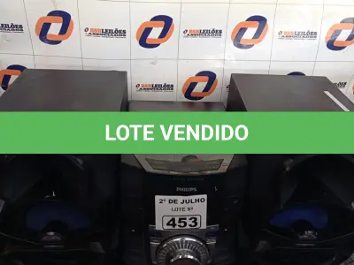 LOTE 453 - 01 APARELHO DE SOM 3X1 MARCA PHILIPS. (NO ESTADO, LEILÃO NÃO TEM GARANTIA E NEM DEVOLUÇÃO, SUJEITO A POSSÍVEIS AVARIAS VISÍVEIS/OCULTAS E/OU AUSÊNCIA DE COMPONENTES).