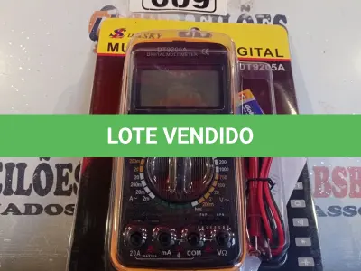 LOTE 009 - 01 MULTÍMETRO DIGITAL. (NO ESTADO, LEILÃO NÃO TEM GARANTIA E NEM DEVOLUÇÃO, SUJEITO A POSSÍVEIS AVARIAS VISÍVEIS/OCULTAS E/OU AUSÊNCIA DE COMPONENTES).
