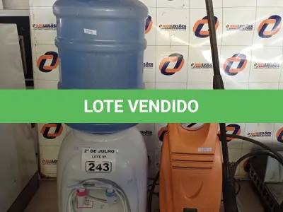 LOTE 243 - 01 BEBEDOURO PARA GARRAFÃO E 01 LAVADORA DE ALTA PRESSÃO MARCA WAP MINI PLUS. (NO ESTADO, LEILÃO NÃO TEM GARANTIA E NEM DEVOLUÇÃO, SUJEITO A POSSÍVEIS AVARIAS VISÍVEIS/OCULTAS E/OU AUSÊNCIA DE COMPONENTES).