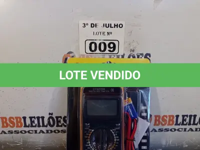 LOTE 009 - 01 MULTÍMETRO DIGITAL. (NO ESTADO, LEILÃO NÃO TEM GARANTIA E NEM DEVOLUÇÃO, SUJEITO A POSSÍVEIS AVARIAS VISÍVEIS/OCULTAS E/OU AUSÊNCIA DE COMPONENTES).