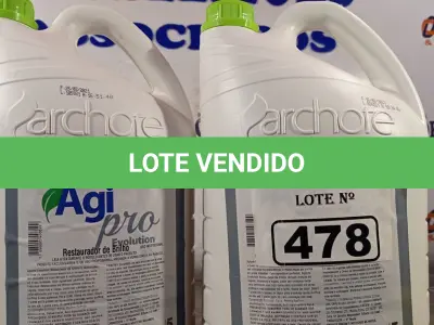 LOTE 478 - 10 LITROS DE AGI PRO EVOLUTION RESTAURADOR DE BRILHO. (NO ESTADO, LEILÃO NÃO TEM GARANTIA E NEM DEVOLUÇÃO, SUJEITO A POSSÍVEIS AVARIAS VISÍVEIS/OCULTAS E/OU AUSÊNCIA DE COMPONENTES).