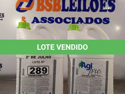 LOTE 289 - 10 LITROS DE AGI PRO EVOLUTION RESTAURADOR DE BRILHO. (NO ESTADO, LEILÃO NÃO TEM GARANTIA E NEM DEVOLUÇÃO, SUJEITO A POSSÍVEIS AVARIAS VISÍVEIS/OCULTAS E/OU AUSÊNCIA DE COMPONENTES).