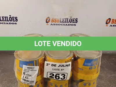 LOTE 263 - 06 LATAS DE ADESIVO ESTRUTURAL DE BASE EPÓXI MEDIA FLUIDEZ COMPONENTES A+B. (NO ESTADO, LEILÃO NÃO TEM GARANTIA E NEM DEVOLUÇÃO, SUJEITO A POSSÍVEIS AVARIAS VISÍVEIS/OCULTAS E/OU AUSÊNCIA DE COMPONENTES).