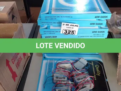 LOTE 325 - 10 LÂMPADAS FLUORESCENTE TUBULAR 40W 6400K E 10 REATORES. (NO ESTADO, LEILÃO NÃO TEM GARANTIA E NEM DEVOLUÇÃO, SUJEITO A POSSÍVEIS AVARIAS VISÍVEIS/OCULTAS E/OU AUSÊNCIA DE COMPONENTES).