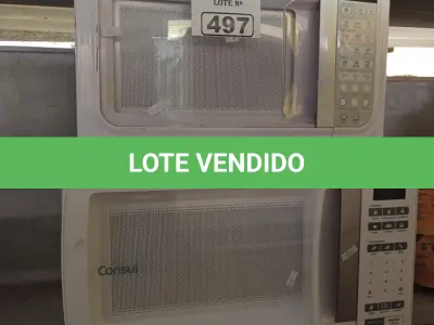 LOTE 497 - 02 MICRO-ONDAS MARCAS E MODELOS DIVERSOS PARA RETIRADA DE PEÇAS. (NO ESTADO, LEILÃO NÃO TEM GARANTIA E NEM DEVOLUÇÃO, SUJEITO A POSSÍVEIS AVARIAS VISÍVEIS/OCULTAS E/OU AUSÊNCIA DE COMPONENTES).