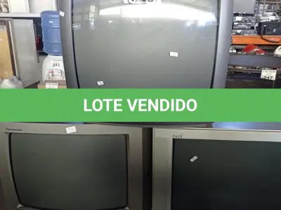 LOTE 328 - 03 TV’S DE TUBO MARCAS E MODELOS DIVERSOS. (NO ESTADO, LEILÃO NÃO TEM GARANTIA E NEM DEVOLUÇÃO, SUJEITO A POSSÍVEIS AVARIAS VISÍVEIS/OCULTAS E/OU AUSÊNCIA DE COMPONENTES).