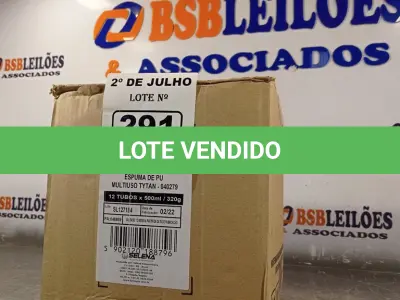 LOTE 291 - 12 LATAS DE ESPUMA DE PU MULTIUSO TYTAN. (NO ESTADO, LEILÃO NÃO TEM GARANTIA E NEM DEVOLUÇÃO, SUJEITO A POSSÍVEIS AVARIAS VISÍVEIS/OCULTAS E/OU AUSÊNCIA DE COMPONENTES).