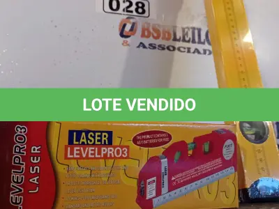 LOTE 028 - 01 NÍVEL A LASER E 01 NÍVEL DE MÃO. (NO ESTADO, LEILÃO NÃO TEM GARANTIA E NEM DEVOLUÇÃO, SUJEITO A POSSÍVEIS AVARIAS VISÍVEIS/OCULTAS E/OU AUSÊNCIA DE COMPONENTES).