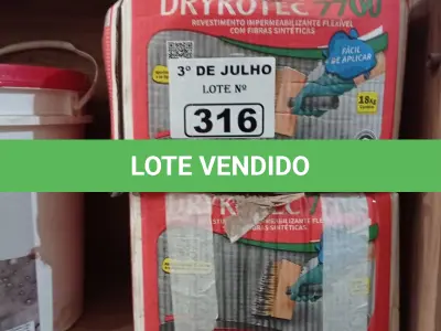 LOTE 316 - 02 CAIXAS DE ARGAMASSA POLIMÉRICA DRYKOTEC 7700/5500 18KG. (NO ESTADO, LEILÃO NÃO TEM GARANTIA E NEM DEVOLUÇÃO, SUJEITO A POSSÍVEIS AVARIAS VISÍVEIS/OCULTAS E/OU AUSÊNCIA DE COMPONENTES).