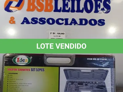 LOTE 058 - 01 JOGO DE SOQUETES SET 52 PEÇAS. (NO ESTADO, LEILÃO NÃO TEM GARANTIA E NEM DEVOLUÇÃO, SUJEITO A POSSÍVEIS AVARIAS VISÍVEIS/OCULTAS E/OU AUSÊNCIA DE COMPONENTES).