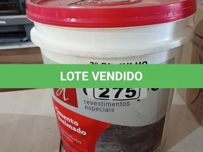 LOTE 275 - 01 BALDE DE CIMENTO QUEIMADO PISO FLEX DACAPÓ 25KG. (NO ESTADO, LEILÃO NÃO TEM GARANTIA E NEM DEVOLUÇÃO, SUJEITO A POSSÍVEIS AVARIAS VISÍVEIS/OCULTAS E/OU AUSÊNCIA DE COMPONENTES).