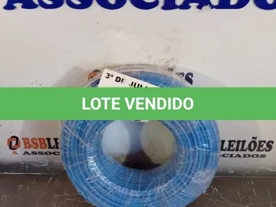 LOTE 195 - 01 ROLO DE CABO FLEXÍVEL 1X10MM NA COR AZUL (NOVO). (NO ESTADO, LEILÃO NÃO TEM GARANTIA E NEM DEVOLUÇÃO, SUJEITO A POSSÍVEIS AVARIAS VISÍVEIS/OCULTAS E/OU AUSÊNCIA DE COMPONENTES).