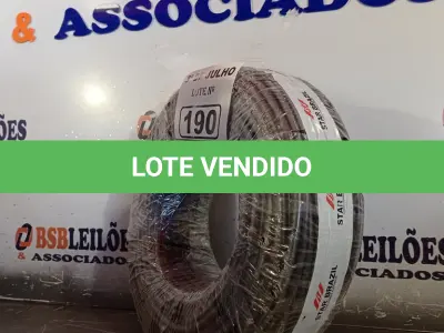 LOTE 190 - 01 ROLO DE CABO FLEXÍVEL 1X10MM COR PRETA (NOVO). (NO ESTADO, LEILÃO NÃO TEM GARANTIA E NEM DEVOLUÇÃO, SUJEITO A POSSÍVEIS AVARIAS VISÍVEIS/OCULTAS E/OU AUSÊNCIA DE COMPONENTES).