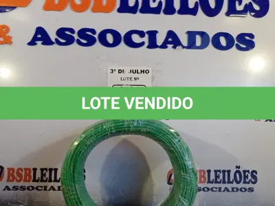 LOTE 145 - 01 ROLO DE CABO FLEXÍVEL STAR BRASIL 1X2,5MM NA COR VERDE (NOVO). (NO ESTADO, LEILÃO NÃO TEM GARANTIA E NEM DEVOLUÇÃO, SUJEITO A POSSÍVEIS AVARIAS VISÍVEIS/OCULTAS E/OU AUSÊNCIA DE COMPONENTES).
