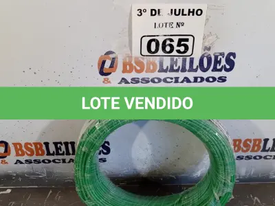 LOTE 065 - 01 ROLO DE CABO FLEXÍVEL STAR BRASIL 1X2,5MM NA COR VERDE (NOVO). (NO ESTADO, LEILÃO NÃO TEM GARANTIA E NEM DEVOLUÇÃO, SUJEITO A POSSÍVEIS AVARIAS VISÍVEIS/OCULTAS E/OU AUSÊNCIA DE COMPONENTES).