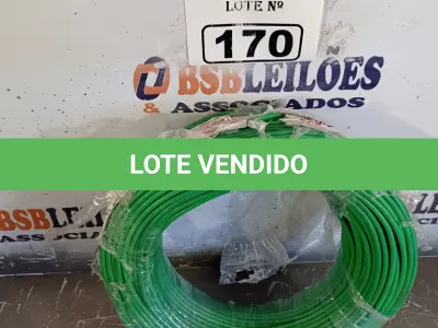 LOTE 170 - 01 ROLO DE CABO FLEXÍVEL STAR BRASIL 1X4MM NA COR VERDE (NOVO). (NO ESTADO, LEILÃO NÃO TEM GARANTIA E NEM DEVOLUÇÃO, SUJEITO A POSSÍVEIS AVARIAS VISÍVEIS/OCULTAS E/OU AUSÊNCIA DE COMPONENTES).