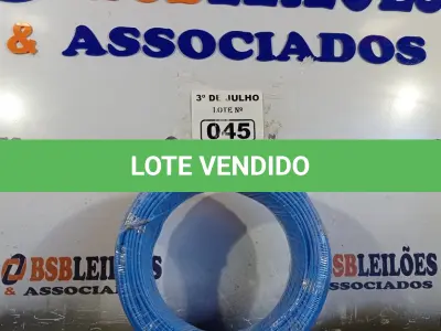 LOTE 045 - 01 ROLO DE CABO FLEXÍVEL STAR BRASIL 1X2,5MM NA COR AZUL (NOVO). (NO ESTADO, LEILÃO NÃO TEM GARANTIA E NEM DEVOLUÇÃO, SUJEITO A POSSÍVEIS AVARIAS VISÍVEIS/OCULTAS E/OU AUSÊNCIA DE COMPONENTES).