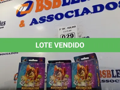 LOTE 029 - 03 CAIXAS COM CARTAS KROSMASTER. (NO ESTADO, LEILÃO NÃO TEM GARANTIA E NEM DEVOLUÇÃO, SUJEITO A POSSÍVEIS AVARIAS VISÍVEIS/OCULTAS E/OU AUSÊNCIA DE COMPONENTES).