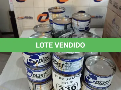LOTE 336 - 01 LOTE COM VÁRIAS LATAS DE ADESIVO PLÁSTICO. (NO ESTADO, LEILÃO NÃO TEM GARANTIA E NEM DEVOLUÇÃO, SUJEITO A POSSÍVEIS AVARIAS VISÍVEIS/OCULTAS E/OU AUSÊNCIA DE COMPONENTES).
