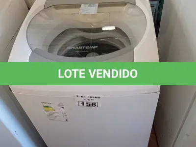 LOTE 156 - 01 LAVADORA DE ROUPAS MARCA BRASTEMP CAPACIDADE 9KG 220V. (NO ESTADO, LEILÃO NÃO TEM GARANTIA E NEM DEVOLUÇÃO, SUJEITO A POSSÍVEIS AVARIAS VISÍVEIS/OCULTAS E/OU AUSÊNCIA DE COMPONENTES).