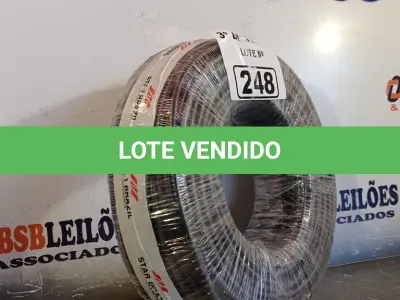 LOTE 248 - 01 ROLO DE CABO FLEXÍVEL 1X10MM NA COR PRETA (NOVO). (NO ESTADO, LEILÃO NÃO TEM GARANTIA E NEM DEVOLUÇÃO, SUJEITO A POSSÍVEIS AVARIAS VISÍVEIS/OCULTAS E/OU AUSÊNCIA DE COMPONENTES).