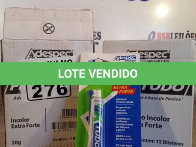LOTE 276 - 01 LOTE COM VÁRIAS BISNAGAS DE ADESIVO VEDANTE A BASE DE PESILOX 20G. (NO ESTADO, LEILÃO NÃO TEM GARANTIA E NEM DEVOLUÇÃO, SUJEITO A POSSÍVEIS AVARIAS VISÍVEIS/OCULTAS E/OU AUSÊNCIA DE COMPONENTES).