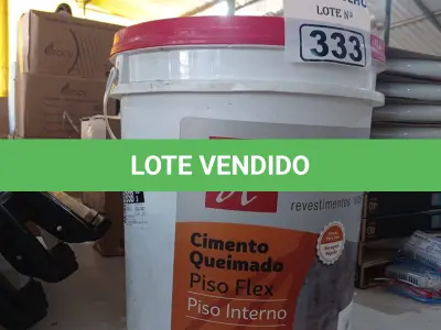 LOTE 333 - 01 BALDE DE CIMENTO QUEIMADO PISO FLEX DACAPÓ 25KG. (NO ESTADO, LEILÃO NÃO TEM GARANTIA E NEM DEVOLUÇÃO, SUJEITO A POSSÍVEIS AVARIAS VISÍVEIS/OCULTAS E/OU AUSÊNCIA DE COMPONENTES).