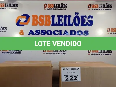 LOTE 222 - 02 CAIXAS COM ÁLCOOL EM GEL 70% 440G COM HIDRATANTE COM 12 UNIDADES CADA. (NO ESTADO, LEILÃO NÃO TEM GARANTIA E NEM DEVOLUÇÃO, SUJEITO A POSSÍVEIS AVARIAS VISÍVEIS/OCULTAS E/OU AUSÊNCIA DE COMPONENTES).