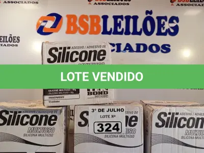 LOTE 324 - 04 CAIXAS COM SILICONE TRANSPARENTE MULTIUSO COM 12 UNIDADES CADA. (NO ESTADO, LEILÃO NÃO TEM GARANTIA E NEM DEVOLUÇÃO, SUJEITO A POSSÍVEIS AVARIAS VISÍVEIS/OCULTAS E/OU AUSÊNCIA DE COMPONENTES).