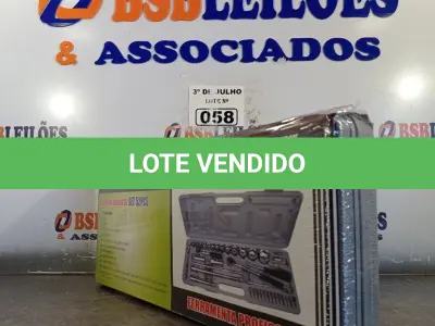 LOTE 058 - 01 JOGO DE SOQUETES SET 52 PEÇAS. (NO ESTADO, LEILÃO NÃO TEM GARANTIA E NEM DEVOLUÇÃO, SUJEITO A POSSÍVEIS AVARIAS VISÍVEIS/OCULTAS E/OU AUSÊNCIA DE COMPONENTES).