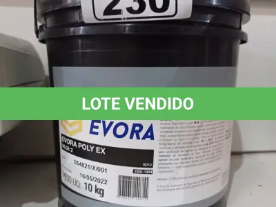 LOTE 230 - 01 BALDE DE GRAXA EVORA POLY EX NLGI:2 10KG. (NO ESTADO, LEILÃO NÃO TEM GARANTIA E NEM DEVOLUÇÃO, SUJEITO A POSSÍVEIS AVARIAS VISÍVEIS/OCULTAS E/OU AUSÊNCIA DE COMPONENTES).